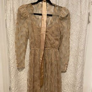 Vintage Champagne Cocktail Dress- Petite